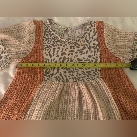 Ces Femme Pink and Gray Leopard Patchwork Boho Peasant Blouse - Picture 10 of 13